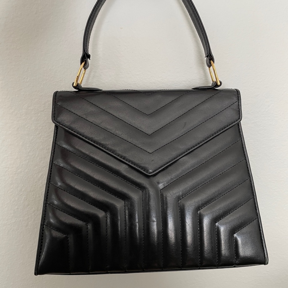 [SOLD] Vintage YSL Kelly Top Handle Leather bag